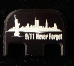 9/11 Never Forget Rear Slide Cover, Magazine Plate or Combos, Fits All Glock