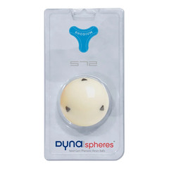 DYNASPHERES RHODIUM CUE BALL REPALCEMENT CUE BALL 6 BLK TRIANGLES NEW FREE SHIPS