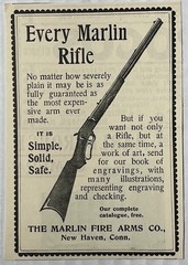 Antique Marlin Firearms Rifle Advertising Print c1900s New Haven CT