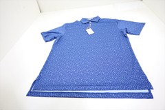 Peter Millar Golf Pattern Polo Mens Size Medium SPORT NAVY 600C 01268422 New