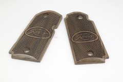 CUSTOM WALNUT *CLASSIC CHECKERED & LOGO* KIMBER MICRO 9 GRIPS