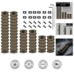 13 Slot MLOK Picatinny Rail Section – Flat Dark Earth, Easy Install