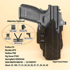 Universal Holster For Glock 17 19 S&W MP 9 Sig P320 sp2022 228 Springfield XD 40
