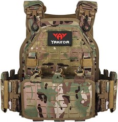 YAKEDA Tactical Outdoor Vest for Men /1000D Nylon Quick Release Laser-Cutting Mo