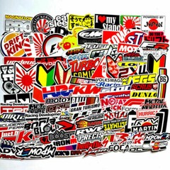100Pcs JDM Brand Logo Themed Waterproof Stickers Pack Car Motorcycle Racing Moto