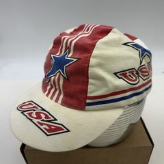Vintage Collectible Red White Blue Cycling Cap Hat USA Pace Sportswear Cotton