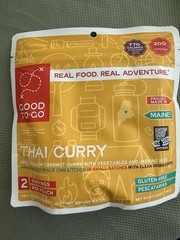 Good To-Go Thai Curry Dehydrated Meal, 2 SERVINGS, Gluten Free, Backpacking Food
