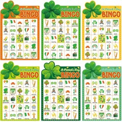 St. Patrick’s Day Shamrock Bingo Game 24 Players Green Irish Clover Bingo Car…