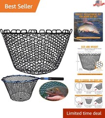Durable and Easy to Clean Rubber Fishing Net Replacement – 5 Sizes, Multi-Color