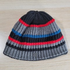 Smartwool Ridgeway Beanie Mens Winter Hat Gray Black Red Wool Blend Cap