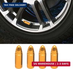 4PCS Bullet Style Tire Valve Stem Caps, Aluminium Alloy Corrosion Resistant Car