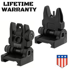 UTG Aluminum Front Rear BUIS Spring Pop Up Sights Picatinny Rail Mount WARRANTY