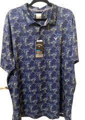 Men’s Calloway Graphic Golf Shirt PEACOAT Opti-Dry Sz XXL Fast Shipping