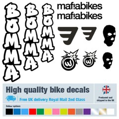 Mafia Bomma bike labels / decals / stickers, 5+ years external quality (27pack)