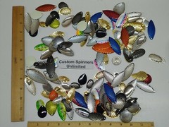 1lb 200+ MEDIUM Custom Spinner Blades – Colorado Willow French Silver Gold NEW