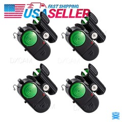 4-Pack Fishing Alarm Bite Electronic Indicator Sound Fish LED Light Bell Clip