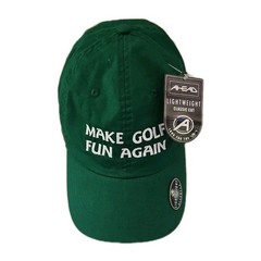 AHEAD » MAKE GOLF FUN AGAIN» HAT LIGHTWEIGHT CLASSIC CUT GREEN ATHLETIC WEAR CAP
