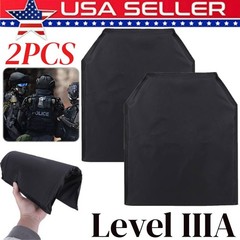 2Pcs 10×12″ Tactical Body Armor Plates Bullet Proof Light Weight Level 3A Curved