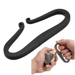 Flint Fire Striker Hand Forged Carbon Steel – Medieval Bushcraft Fire Starter…