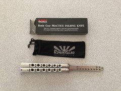 Ronin Gear Skeletonized Stainles Steel Practice Butterfly Balisong Knife Trainer