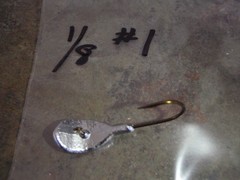 25 1/8 oz Wobble Head Jigs #2 #1 1/0 or 2/0 Mustad Bronze hooks You Choose