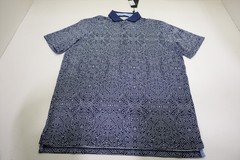 Greyson Golf Print Polo Mens Size Medium Maltese Blue Regular New INV13385264