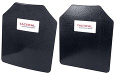 Level III AR500 Steel Body Armor 10×12 1 Curved + 1 Flat Coated – Quick Ship
