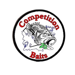 Competition Baits Bass Fish Patch Fabric Embroidered Cotton/Poly 4-in Gift NEW
