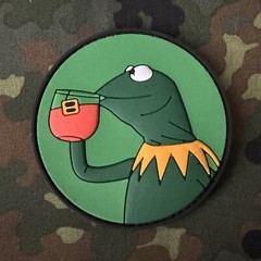 KERMIT THE FROG TEA MEME PVC Patch Hook Back BUT THAT’S NONE OF MY BUSINESS