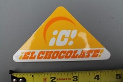 El Chocolate Yellow Orange Girl Skateboards Z86A Vintage Skateboarding STICKER
