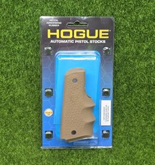 Hogue 1911 Colt Govt. Cmd. Rubber Pistol Grip w/ Finger Grooves, FDE – 45003