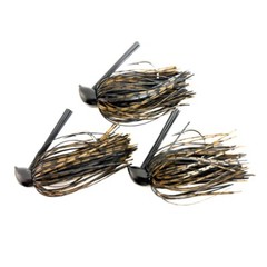 3 Hand-Tied, 3/8-oz. Black and Tan Recessed Flat-Eye Flipping Jigs