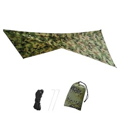 Camping Tarp Waterproof Rain Fly Hammock Shelter for Hiking, Backpacking, Ham…