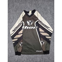 Thor Motocross Jersey Mens Small Black Grey Phase 2.0 Long Sleeve Racing Shirt