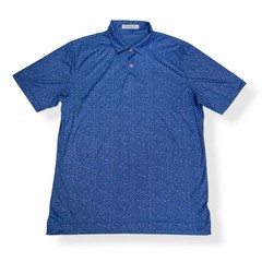 Peter Millar Featherweight Tequila Lime Print Polo Shirt Blue Purple Large UPF