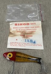 Vtg King Bingo 1KB W/Insert Has Lead Corrosion Light Amber/Red Head Doug English