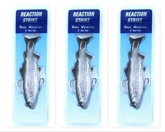 (3) Reaction Strike 8″ Fast Fall Bass Harasser Swimbait Lot 8-BHD-CT Brand New