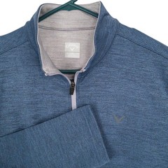 Callaway Mens XL Quarter Zip Pullover Peacoat Heather Blue UPF 50 Golf CGKFF0N4