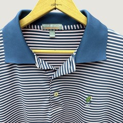 Peter Millar Summer Comfort Polo Shirt Mens Large 1913 Striped Golf Performance