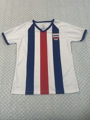 Women’s Costa Rica Soccer Team Supporter Jersey White Red Blue Striped Size L