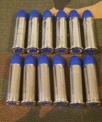 38 SPECIAL SNAP CAPS SET OF 12, BLUE AND NICKEL, REAL 125gr WEIGHT!!!