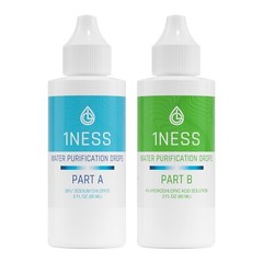 1ness Water Treatment Drops – BPA-Free Plastic Bottles – 2oz Kit (HCLKit)