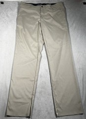 Nike Dri Fit Golf Pants Men 38 Khaki Trousers Unhemmed Elastic Waist -NWOT
