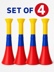 Set of 4 Vuvuzela Horn 8.85 inch each World Cup, Colombia, Copa del Mondo 3D Pri