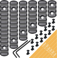 6 Pack Lock Picatinny Rail Aluminum 3/5/7/9/11/13 Slot Set M-Lok Picatinny Rail