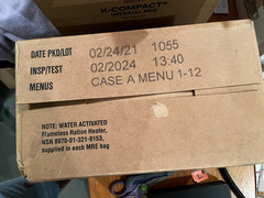 U.S. Original Military Case Menu «A» MRE with Menus 1-12 NIB Unopened