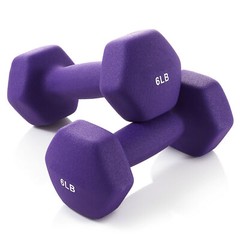 Neoprene Hex Dumbbell Weights, 6 lb Pair – 12 lb Total