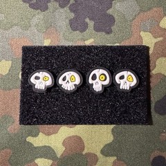 💀 TINY SKULLS 4 PVC Patch Set w/Hook Back MINI RANGER EYE Luminous GLOWS