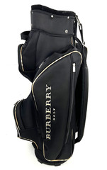 Burberry Black/Tan Nova Check Trim Golf Bag Cart Caddy Staff Tour Rare Japan NWT