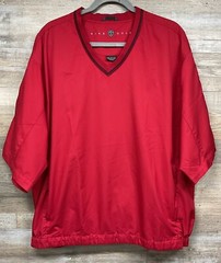 Nike Golf Men’s Red Short Sleeve V-Neck Pullover Windbreaker Jacket Size XL